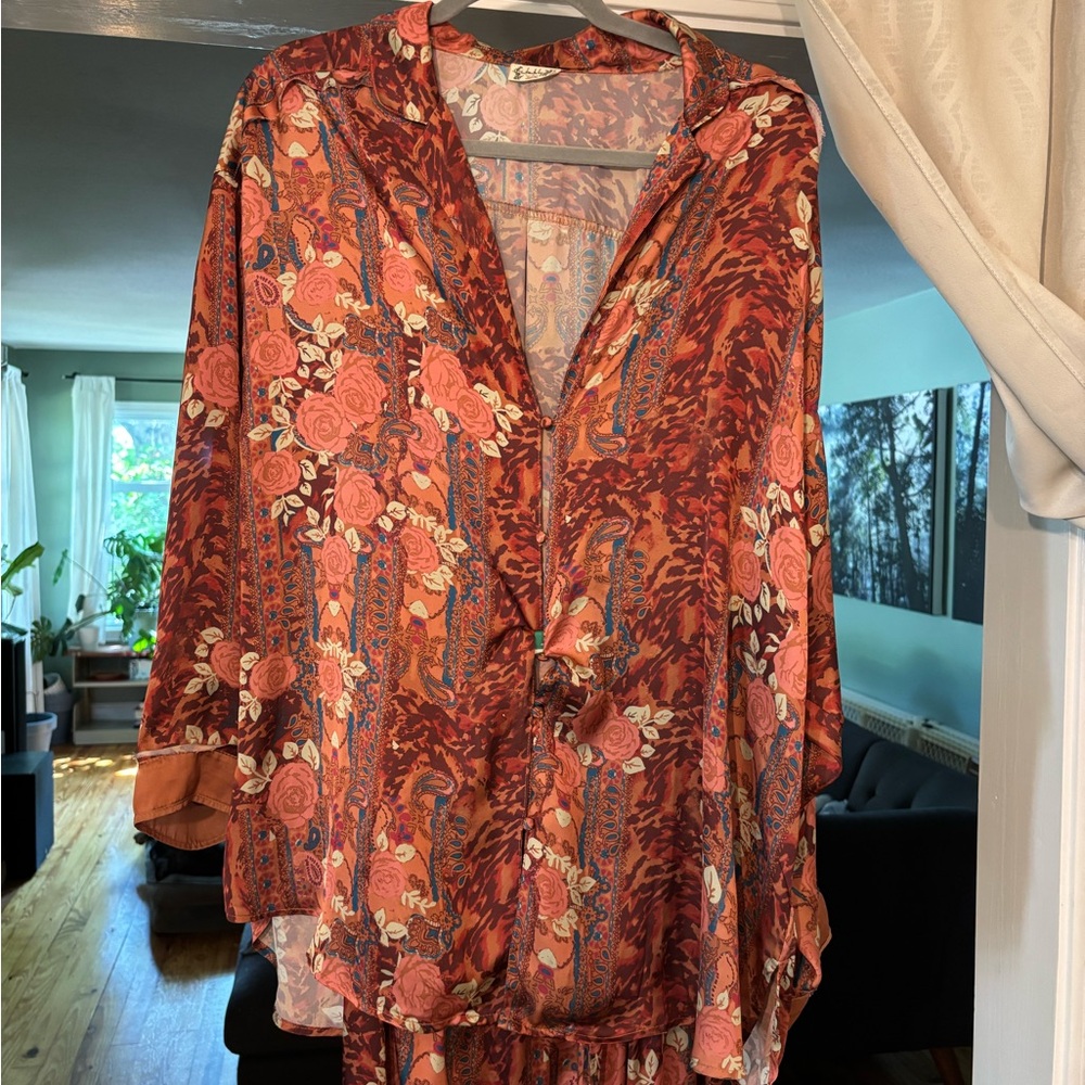 Free People Multicolor Floral Pajama set